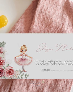 Plic dar botez balerină. Plic dar botez fetita
