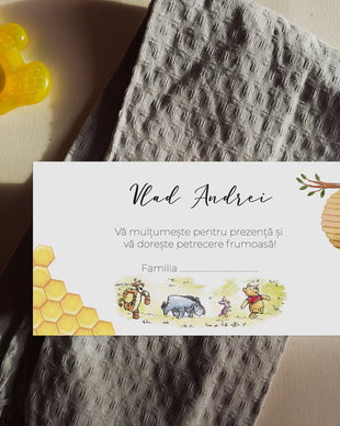 Plic dar botez Winnie the Pooh. Plic dar botez. Plic dar ursulet