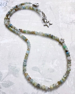 Colier CHOKER Aquamarin