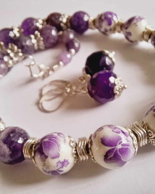 Violete - Ametist & Portelan pictat