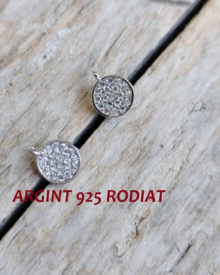 Tortite argint rodiat, cu zirconii (2 buc)