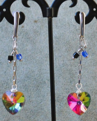 Cercei cu cristale tip swarovski si accesorii din inox