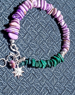 Rezervat Bratara argint malachit natural fosfosiderit charm argint nugget stea boho chic trendy