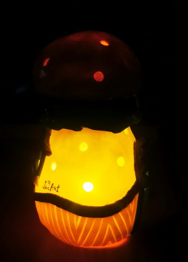 Lampa de Veghe - "Roxana" Fairy Mushroom House