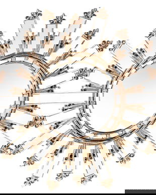 Oglinda soare aurie din cristal