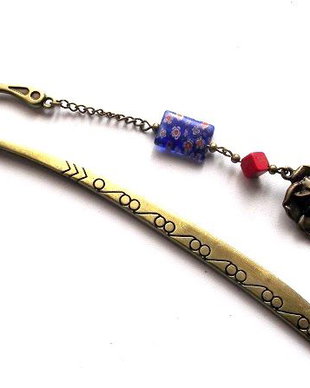 semn de carte cu howlite rosu 45586