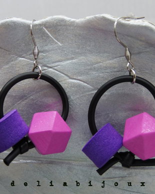 Cercei statement handmade - contemporan - geometric (cod981)