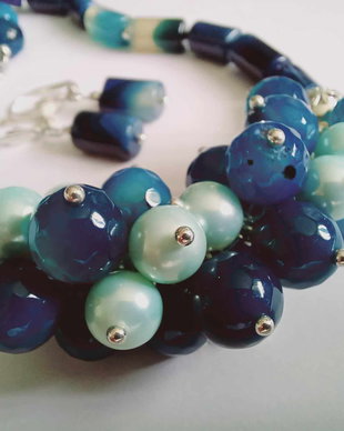 Blue - Agate dungate naturale