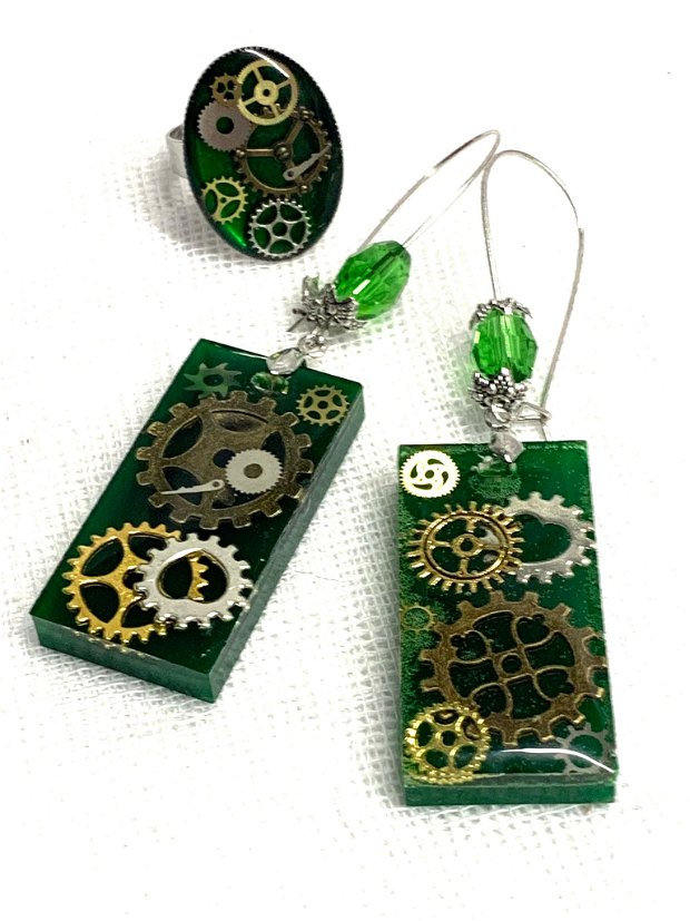 Set bijuterii handmade unicat - stil Steampunck