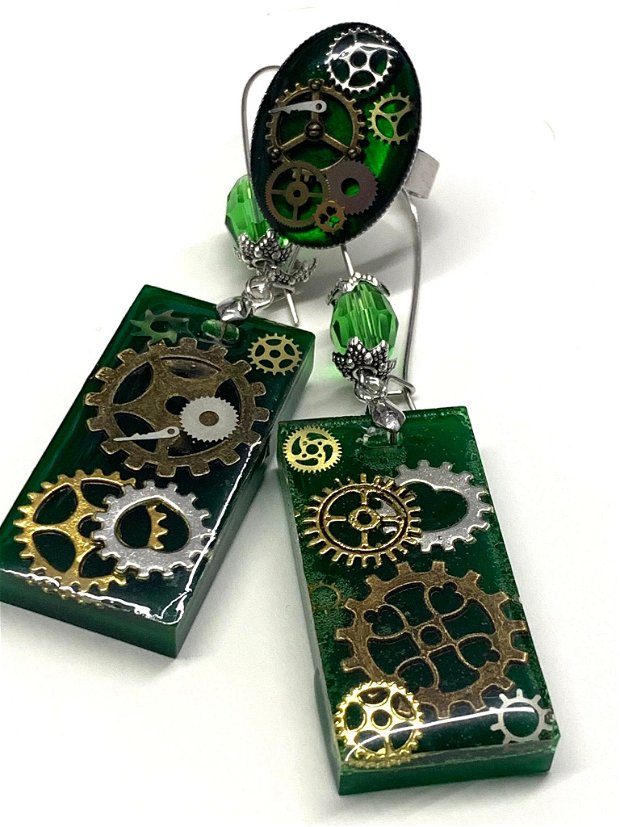 Set bijuterii handmade unicat - stil Steampunck