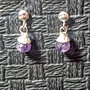 Cercei argint ametist onion fatetat tija minimalisti - Transport gratuiti boho chic -