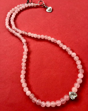 Colier CHOKER Cuart roz
