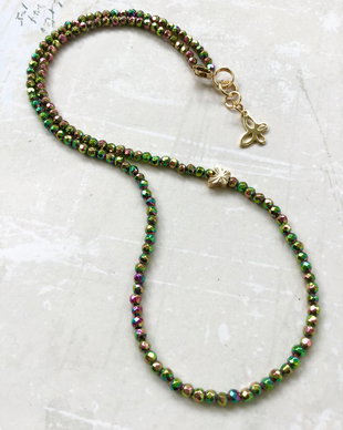 Colier CHOKER hematit verde