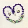 SET~PURPLE SPRING~jad,ametist,prehnit,aventurin,sidef,inox