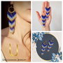 Cercei boho fringe "Azzurro"