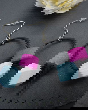 Cercei statement handmade - contemporani - geometric (cod983)