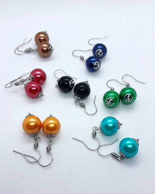 Set cercei din perle de sticla - mix culori