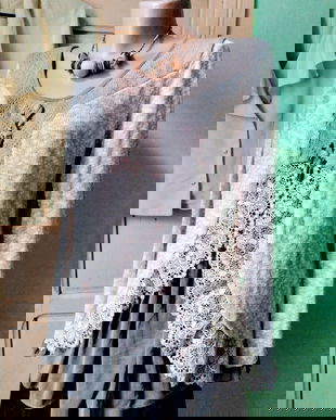 Bluza stil boem, cu aspect 2 în 1, culoare capucino