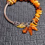 Bratara argint, chihlimbar ambra charm asimetrica boho chic trendy cadou - Transport gratuit