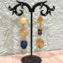 CERCEI LUNGI ~BLUE SUNSET~ agate druzy,agate,Murano,accesorii HQP,inox