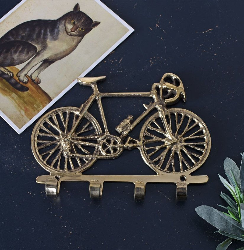 Cuier bicicleta din otel auriu