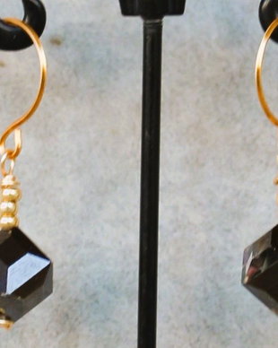 Cercei din sarma cu margele myuki si cristale tip swarovski