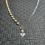 Colier argint perle naturale de cultura ivoire charm inima lant inimi inchidere frontala versatil minimalist contemporan trendy - Transport gratuit