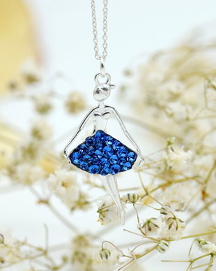 Lantisor / Colier / Swarovski / Balerina / Dansatoare / Argint 925