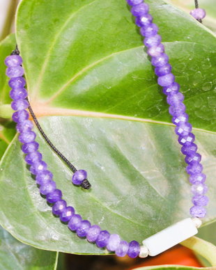 Bratara handmade din ametist si amazonit