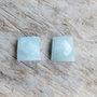 Cabochon acvamarin fatetat, aprox 10x10x4.5 mm (2 buc)