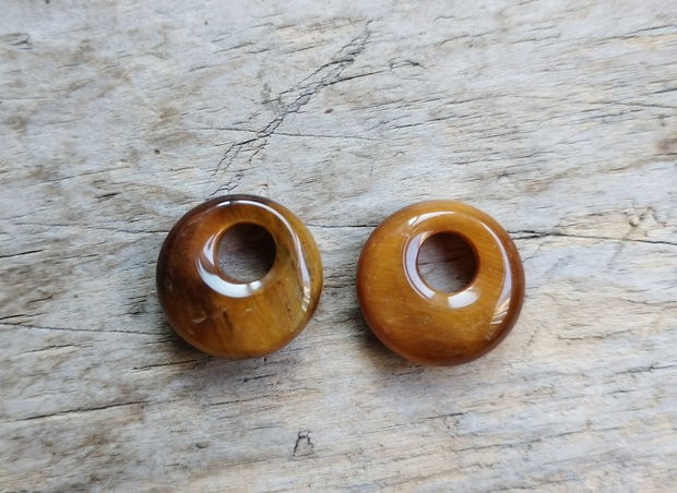 Ochi de tigru, donut, 18 mm (2 buc)