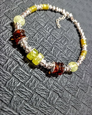 Bratara argint chihlimbar ambra jad stil vintage boho chic trandy - Transport gratuit