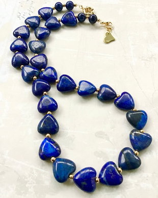 Colier inimi lapis lazuli