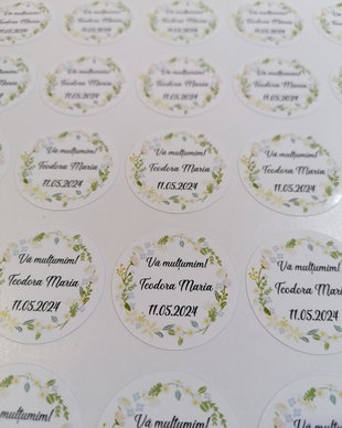Etichete autoadezive personalizate nunta, botez