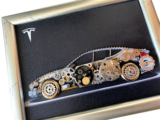 Masina model Tesla Cod M 615・Cadouri masini din piese de ceas・Cadouri barbati・Ceasuri barbati