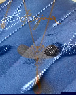 LANT CU PANDANTIV STRASURI NEGRE , SEMNAT