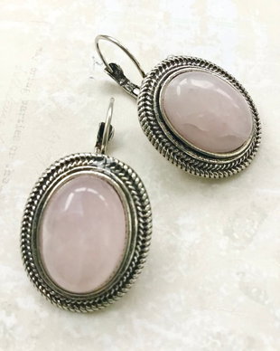 Cercei vintage Cuart roz