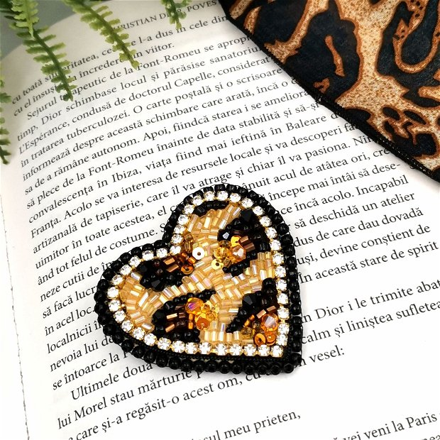Broșă - Inima Leopard