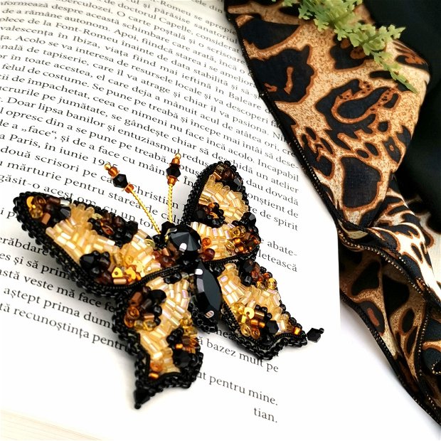 Broșă fluture - Leopard