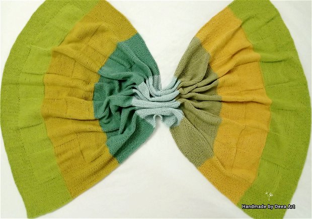 Paturica pentru copii tricotata din bumbac verde