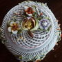 SPLENDIDA BOMBONIERA VINTAGE PORTELAN DECOR FLORAL
