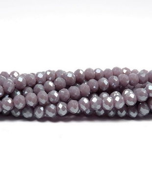 Cristale din sticla, rondelle, 2.5x2 mm, opace, lucioase, mov