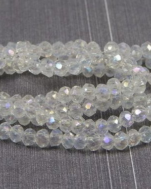 Cristale din sticla, rondelle, 2.5x2 mm, AB, transparente-J144-A01