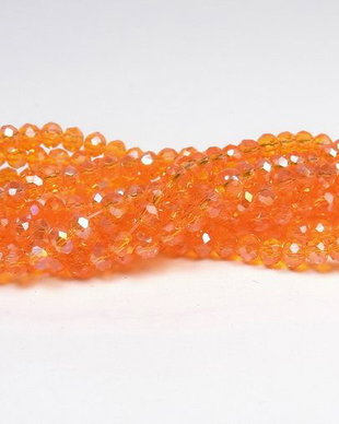 Cristale din sticla, rondelle, 2.5x2 mm, AB, portocalii-A034-T-B16