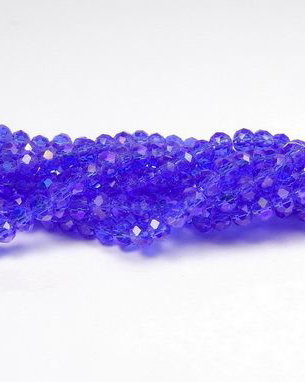 Cristale din sticla, rondelle, 2.5x2 mm, electroplacate, AB, albastru inchis-A034-T-L26