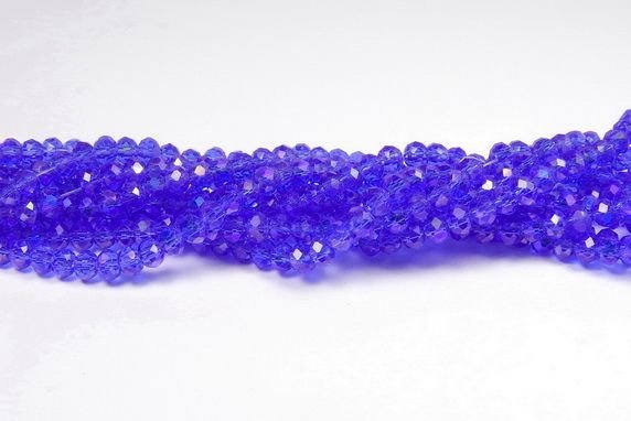 Cristale din sticla, rondelle, 2.5x2 mm, electroplacate, AB, albastru inchis-A034-T-L26