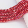 Cristale din sticla, rondelle, 2.5x2 mm, opace, AB, rosii-B04