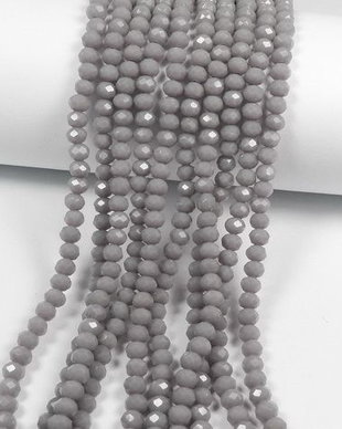 Cristale din sticla, rondelle, 2.5x2 mm, opace, gri-D10
