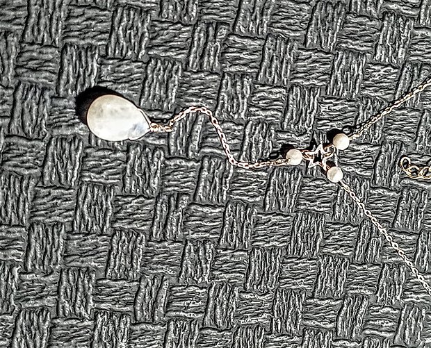 Colier argint piatra lunii naturala lant argint stea argint picatura minimalist trendy cadou - Transport gratuit