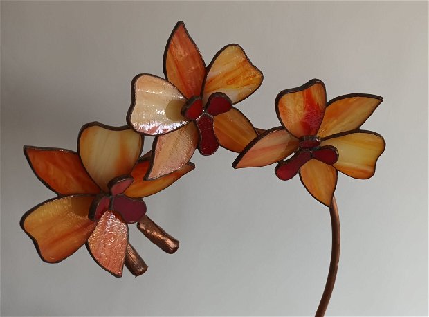 Decoratiune orhidee din sticla